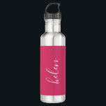 Script Name Personalised Gift Custom Pink<br><div class="desc">A gorgeous water bottle featuring a custom name in a modern,  elegant script font. In pink and white. Wonderful as a Mother's Day,  holiday,  birthday,  housewarming or bridesmaid gift.</div>