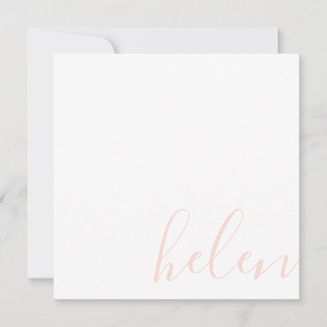 Script Name Personalised Pastel Peach Card (Front)