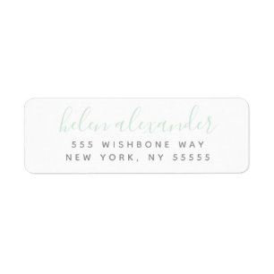 Script Name Personalized Mint Green Address