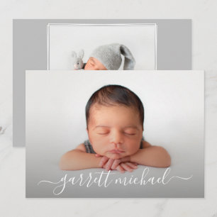 Script Name Photo Baby Birth Announcements