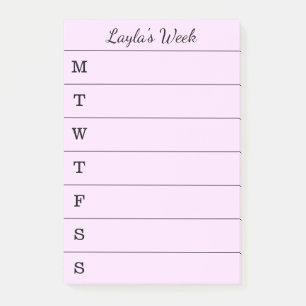 Script Name Pink Weekly To Do List Post-it Notes
