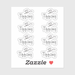 Script Name Sticker with heart Vinyl Sticker