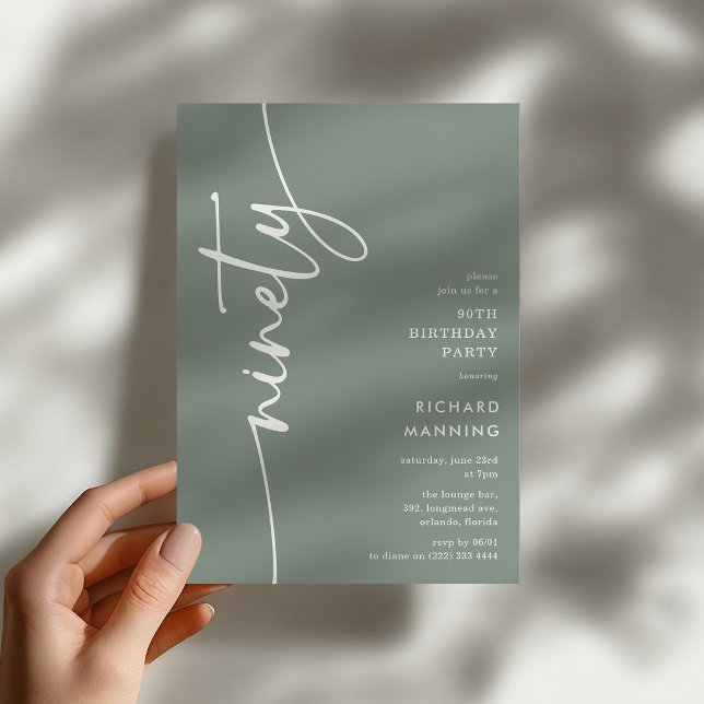 Script Ninety' 90th Birthday Invitation (Creator Uploaded)