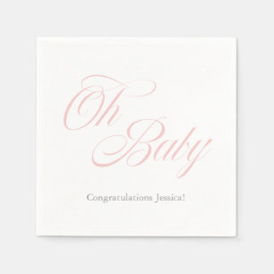 Script Oh Baby Baby Shower It's A Girl Napkin