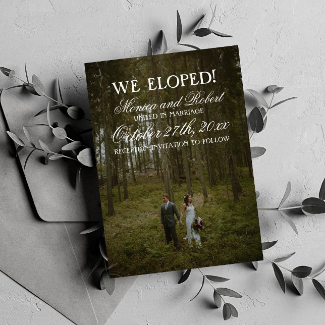 Script Overlay Gothic Simple Wedding Elopement Announcement (Creator Uploaded)