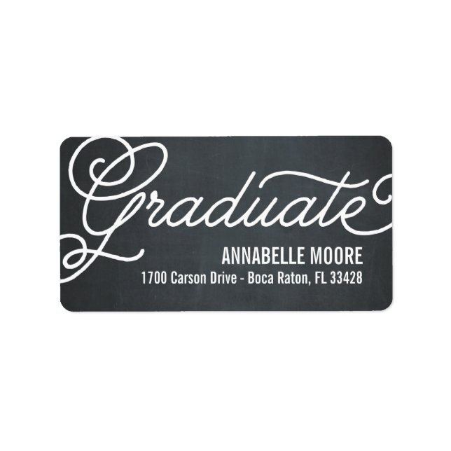 Script Overlay Graduation Labels - Chalkboard (Front)