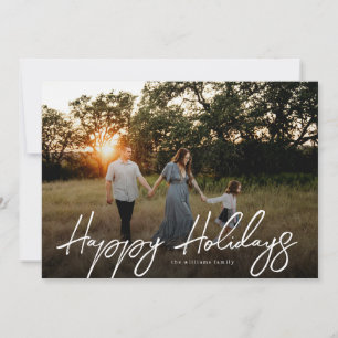 Script Overlay Holiday Photo Card