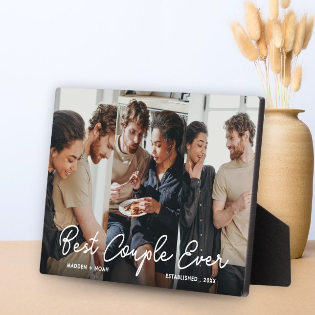 Script Overlay Personalised Best Couple Ever Photo Plaque (Creator Uploaded)