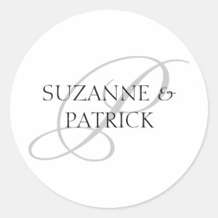 Script P Monogram Labels (Silver / Black)