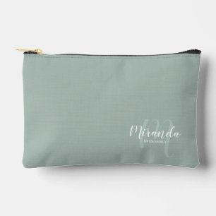 Script Personalised Bridesmaid Monogram Name Accessory Pouch
