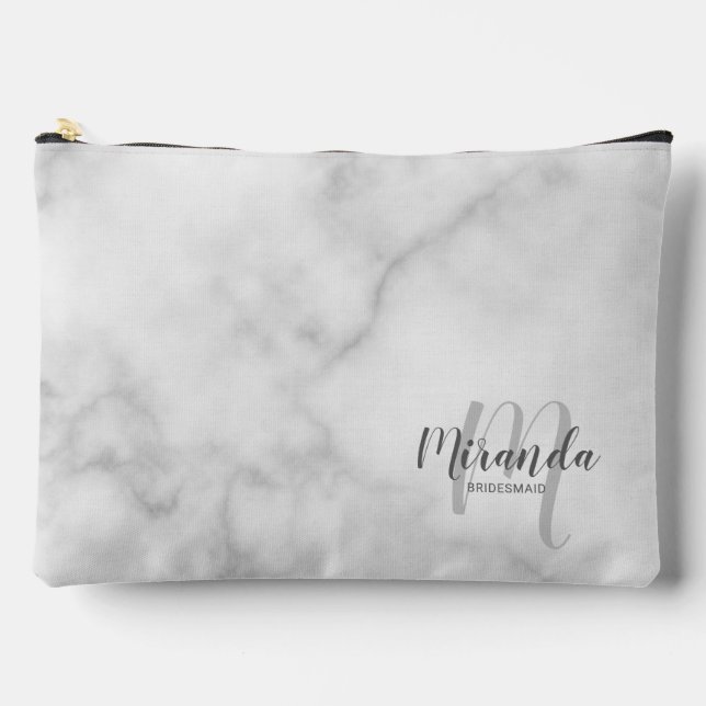Script Personalised Bridesmaid Monogram Name Accessory Pouch (Front)