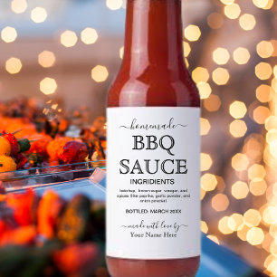 Script Personalised Homemade BBQ SAUCE Label