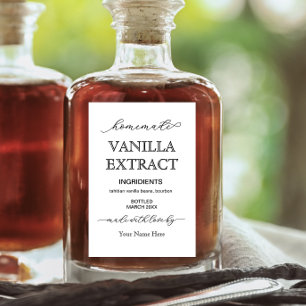 Script Personalised Homemade Vanilla Extract Label