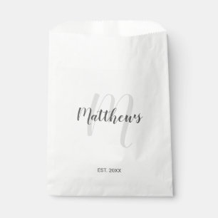 Script Personalised Monogram and Family Name Favour Bags