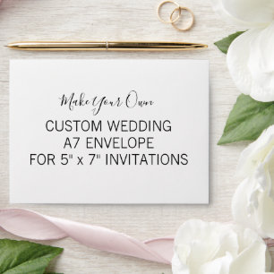 Script Personalised Wedding 5x7 Invitation A7 Envelope