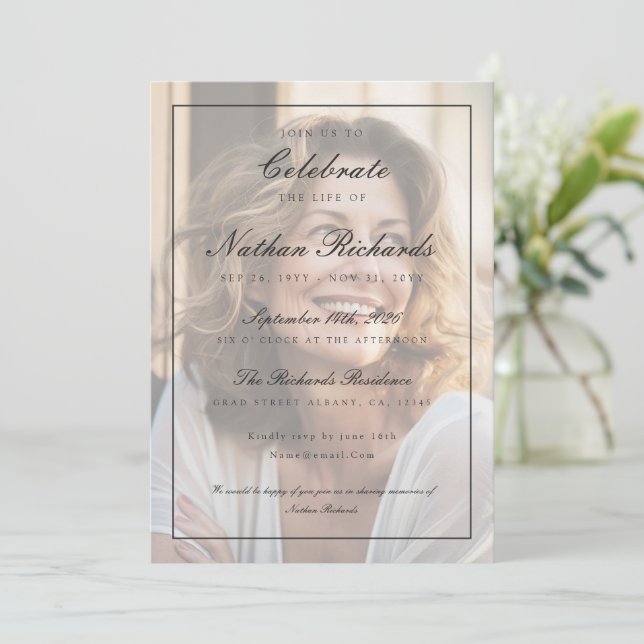 Script Photo Celebration of Life Funeral Program Programme (Standing Front)