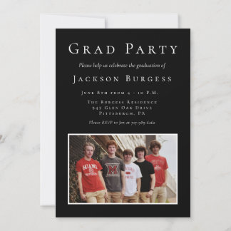 Script Photo Collage Graduation Party Invitation