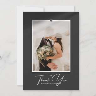 Script Photo Frame Shadow Effect Thank you Card