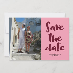 Script Photo Minimalist Save the date Invitation