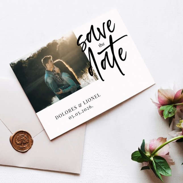 Script Photo Minimalist Save the date Invitation (Creator Uploaded)