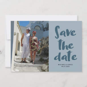 Script Photo Minimalist Save the date Invitation