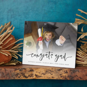 Script Photo Overlay Congrats Grad Graduation Plaque