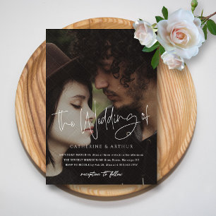 Script Photo Overlay Wedding Invitation