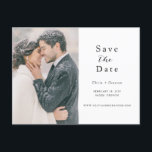 Script  Photo Save the Date  Announcement Postcard<br><div class="desc">Script Two Photo Save the Date - featuring two of your favourite photos with pretty delicate script typography. Perfect for a minimalist or rustic wedding.</div>