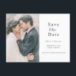 Script  Photo Save the Date  Announcement Postcard<br><div class="desc">Script Two Photo Save the Date - featuring two of your favourite photos with pretty delicate script typography. Perfect for a minimalist or rustic wedding.</div>