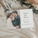 Script  Photo Save the Date QR code  Announcement Postcard<br><div class="desc">Script Two Photo Save the Date - featuring two of your favourite photos with pretty delicate script typography. Perfect for a minimalist or rustic wedding. QR code on the back of the Save the Date for your wedding website.</div>