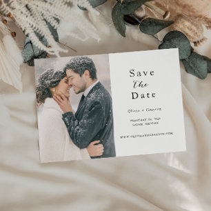 Script  Photo Save the Date QR code  Announcement Postcard