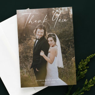 Script photo wedding thank you modern minimal chic