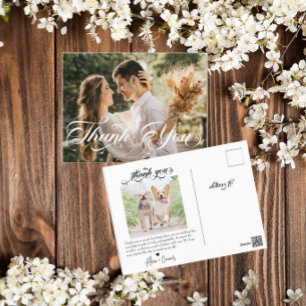 Script Photo Wedding Thank You Postcard