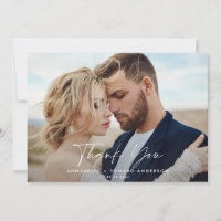Script photo wedding thank you sage green modern