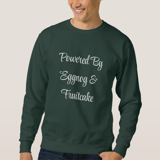 Script Powered By Eggnog Christmas Men’s Sweater (Front)