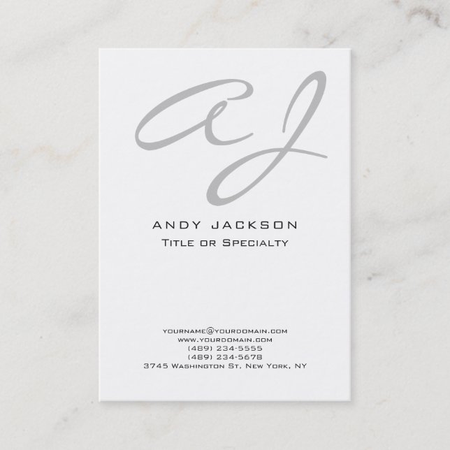 Script professional modern elegant minimalist business card (Front)