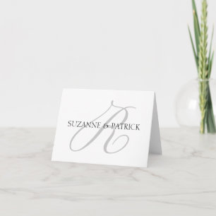 Script R Monogram Notecard (Silver / Black)