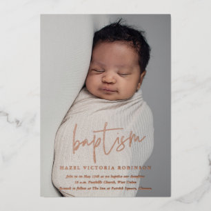 Script Rose Gold Religious Baptism & Christening