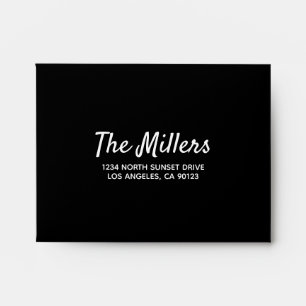Script RSVP Self Return Address Envelope