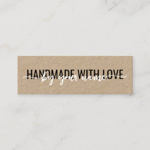 Script Rustic Handmade with Love Kraft Mini Business Card