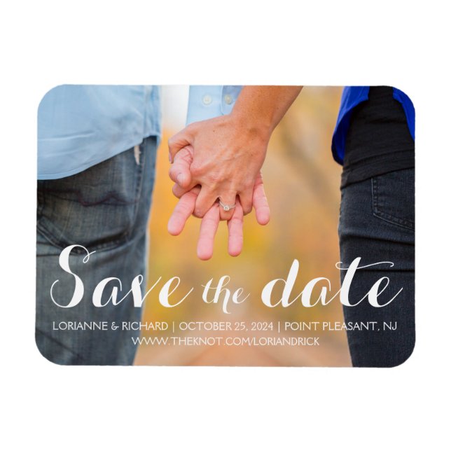 Script Save the Date photo magnet (Horizontal)