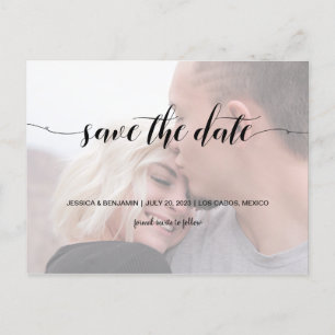 Script Save The Date Photo Postcard