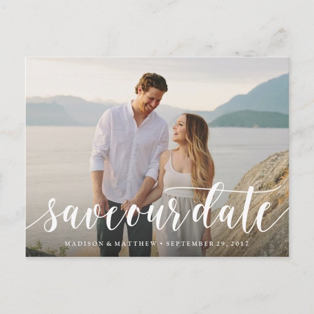 Script Save the Date Postcard (Front)