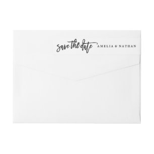 Script Save The Date Wedding Wrap Around Label