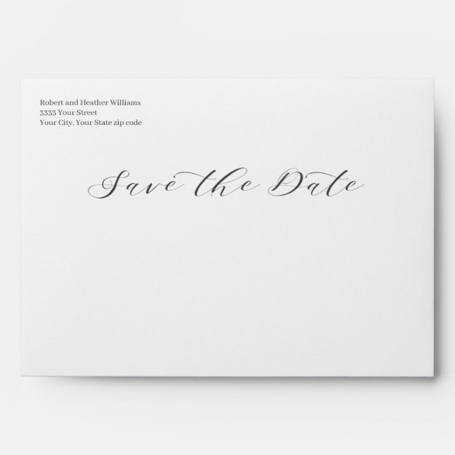 Script Save the Date with Return Address Envelope (Front)