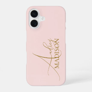 Script Serif Name Blush Pink iPhone 16 Case