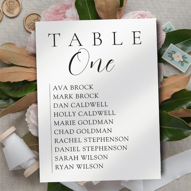 Script Serif Seating Table Chart Invitation (Creator Uploaded)