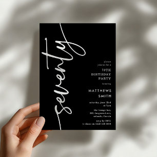 Script Seventy' 70th Birthday Invitation