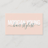 Script signature modern peach green hair stylist