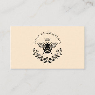 Script Signature Personalised Bee Floral Calling Card